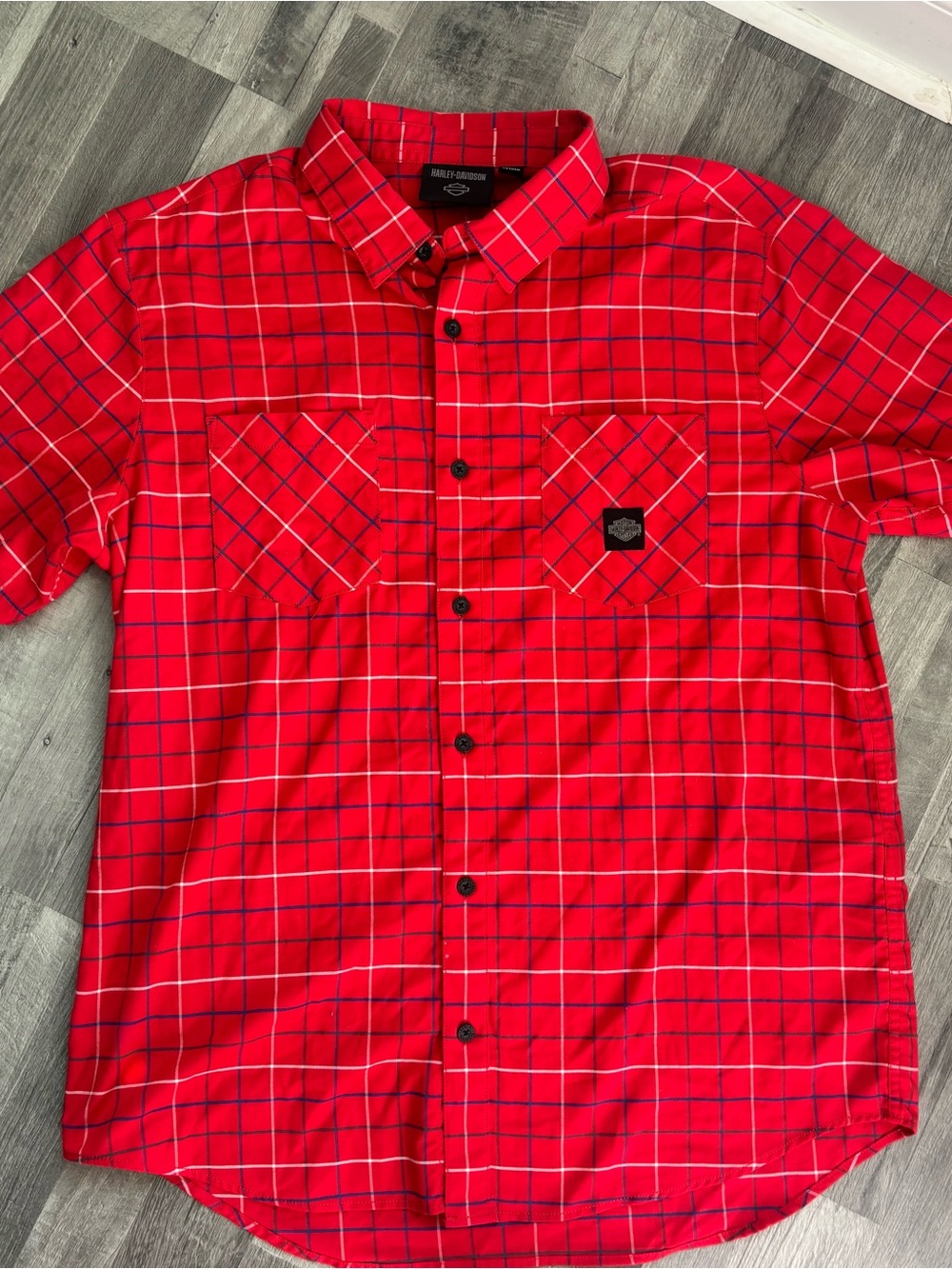 Harley Davidson Grid Button-Down Shirt